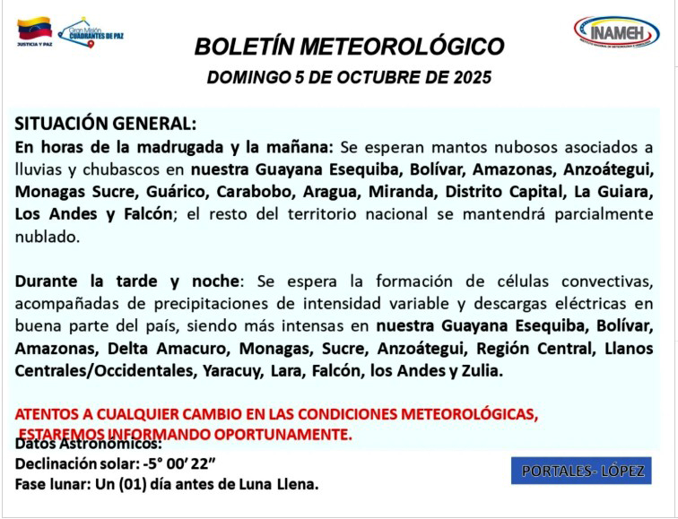 Lluvias con descargas eléctricas en el Zulia en horas de la tarde