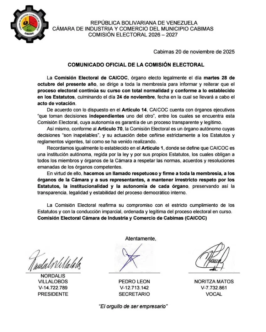 Comisión Electoral de Caicoc reitera continuidad de comicios 
