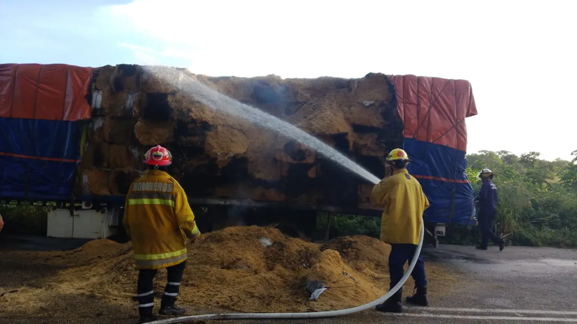 Se incendió gandola en El Menito
