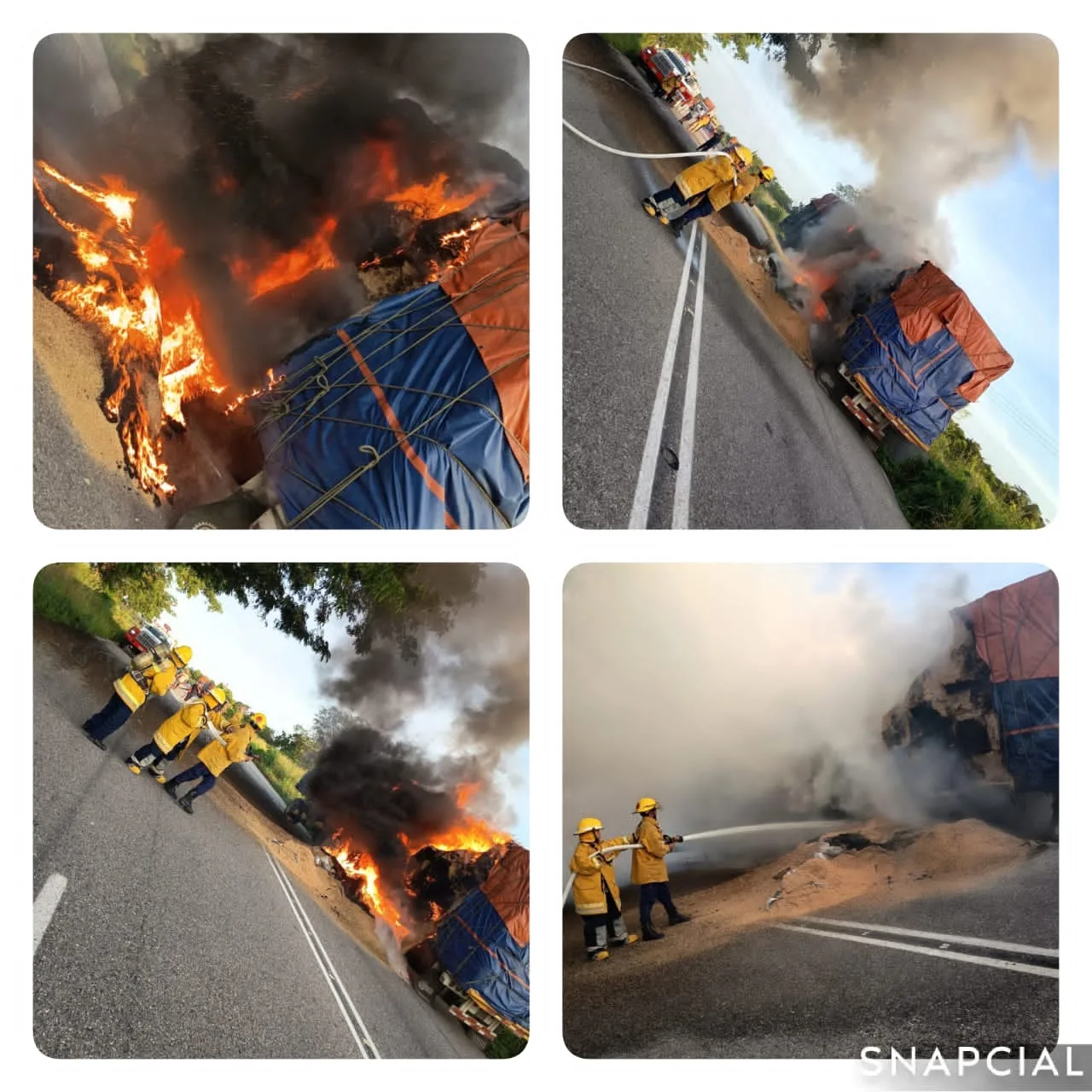 Se incendió gandola en El Menito