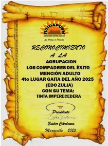 La emblemática agrupación Los Compadres del Éxito, orgullo del municipio Valmore Rodríguez, cierra la temporada gaitera 2025 con broche de oro al recibir múltiples reconocimientos que avalan su excelencia musical y su impacto en la difusión de nuestra identidad regional.