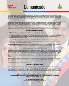 Cabimas respalda a Delcy Rodríguez y denuncia secuestro de Nicolás Maduro