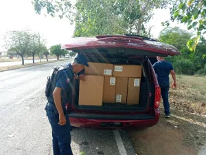 Detienen a dos hombres en Santa Rita por contrabando de Cigarrillos