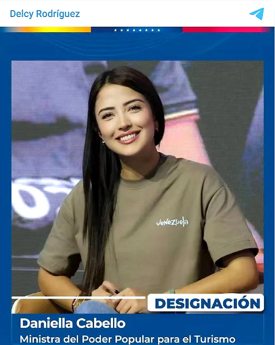 Daniella Cabello ministra para el Turismo