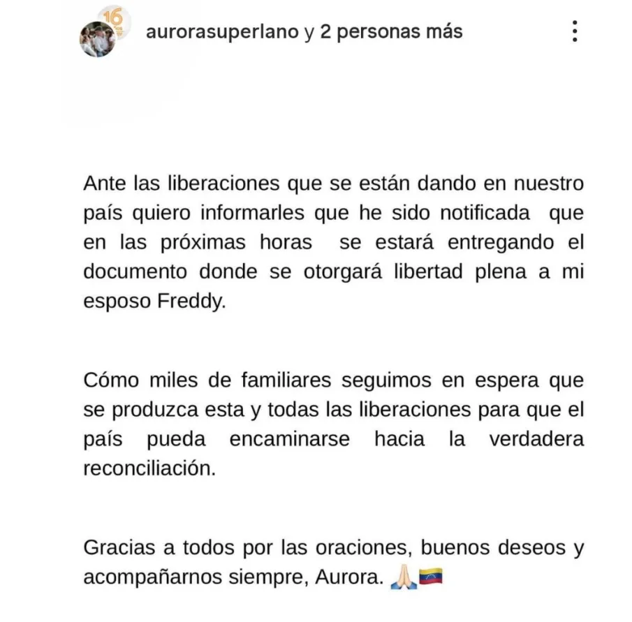 Freddy Superlano espera libertad plena