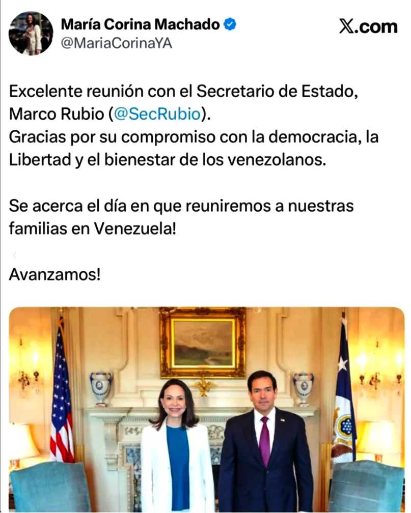 María Corina Machado reunión con Marco Rubio