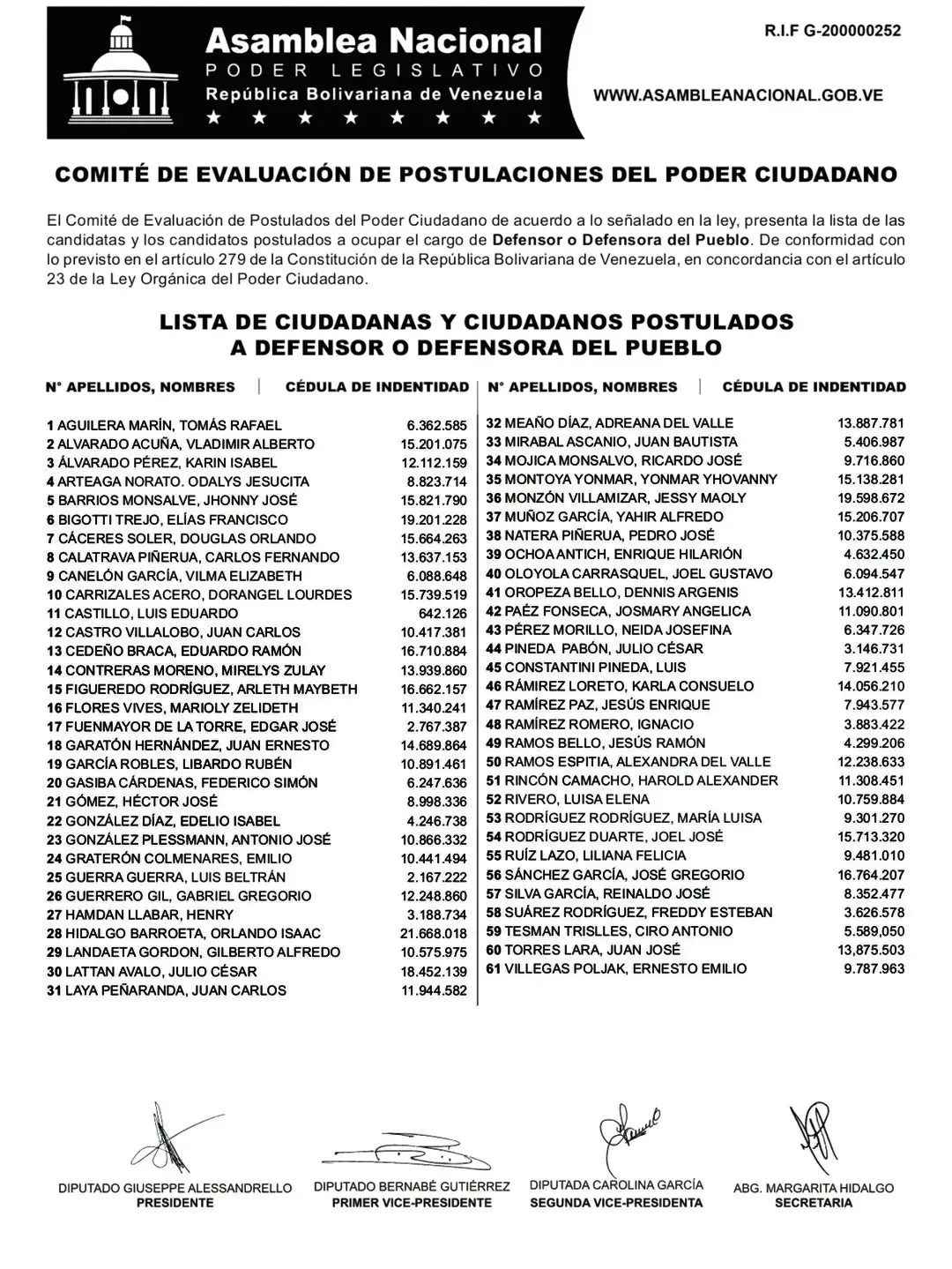 Aspirantes a Defensoría y Fiscalía