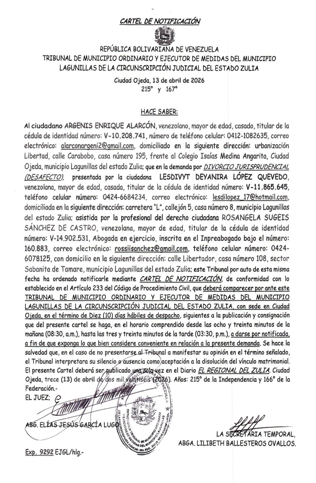 "ARGENIS ENRIQUE ALARCÓN"