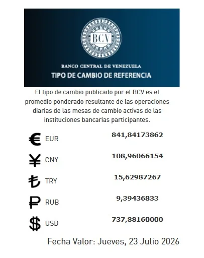 BCV jueves 23 de julio